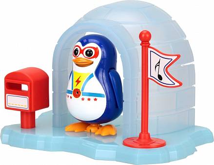 Интерактивная игрушка - Пингвин в домике, синий 